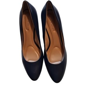 Kelly & Katie KK Genna Classic Dark Blue Heels, Sz 11M Navy  Almond Toe Nappa PU